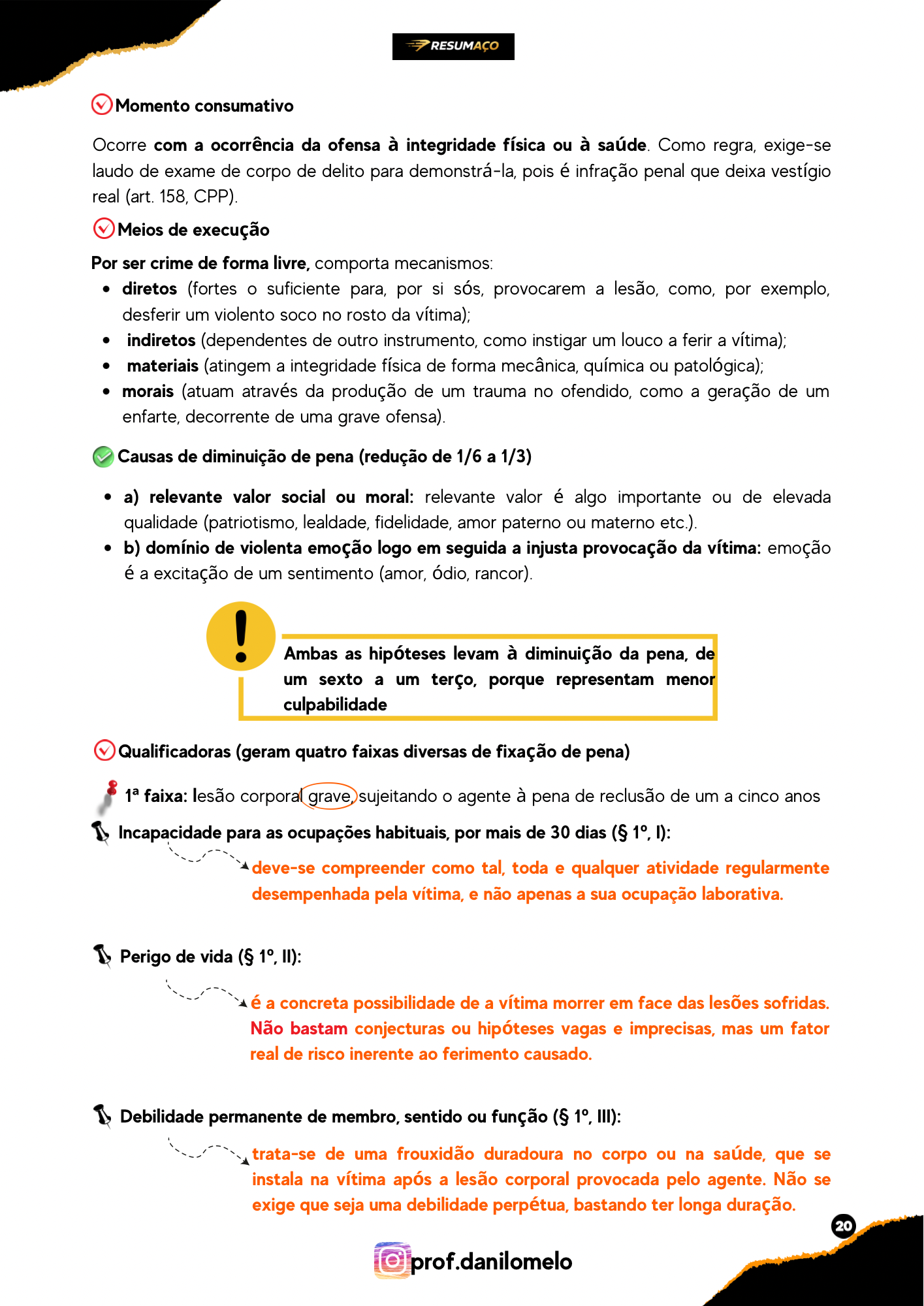 RESUMO 9 - CRIMES CONTRA A PESSOA - 23