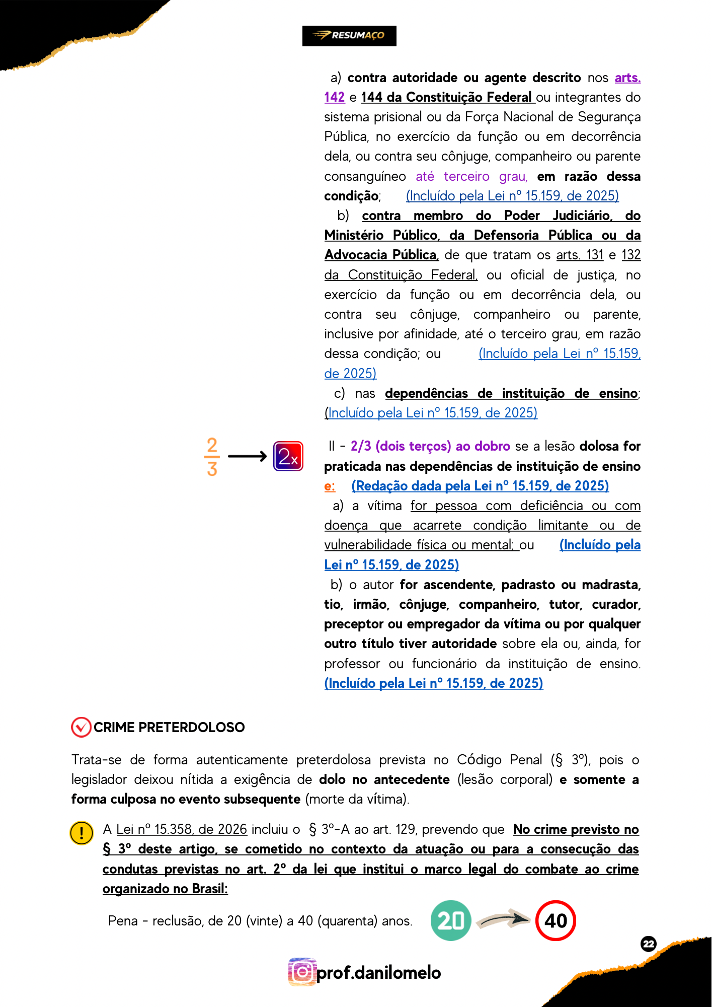 RESUMO 9 - CRIMES CONTRA A PESSOA - 26